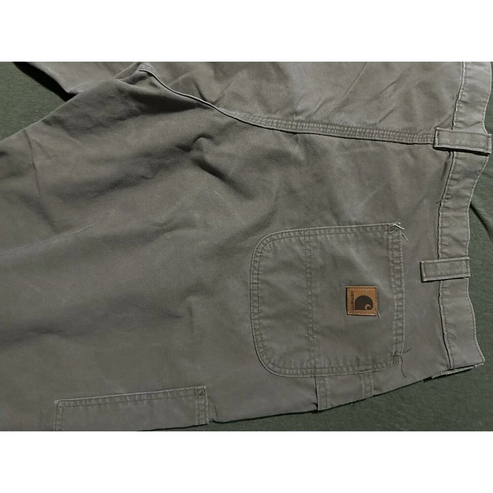 Carhartt Mens Carpenter Pants Original Dungaree Fit B151 LBR 40x30 Work Dark Grn